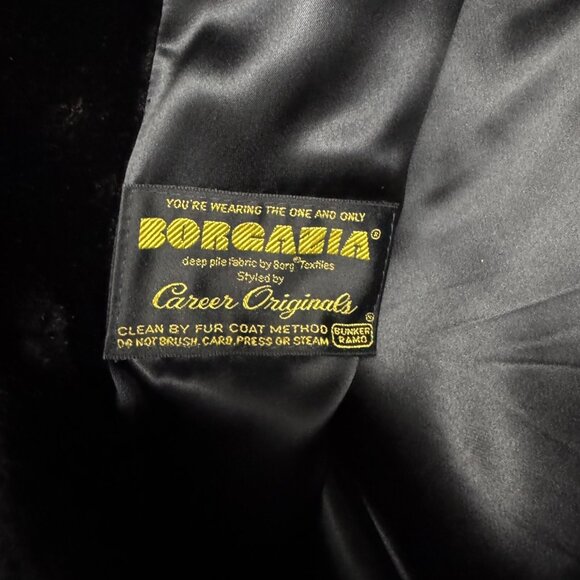 STUNNING FAUX FUR Vintage 90s Retro Winter Glam Black Coat Womens XL - Picture 5 of 6